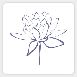 Blue Calligraphy Lotus Sticker